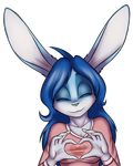  &lt;3 2017 5_fingers alpha_channel anthro blue_fur blue_hair breasts clothed clothing digital_media_(artwork) female foxyverse front_view fur hair lagomorph light_blue_fur lilly_sallaris long_hair mammal mancoin pink_nose portrait rabbit signature simple_background smile solo standing sweater transparent_background white_fur 
