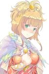  bad_id bad_pixiv_id blonde_hair bodysuit breasts cape green_eyes hair_ornament long_hair looking_at_viewer medium_breasts romancing_saga_2 saga solo the_final_empress 