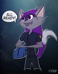  2017 anthro breasts canine clothed clothing dreamkeepers female fox fur grey_fur hair mammal miri_rodgers purple_eyes purple_hair solo the_wayward_astronomer typhoonteaser 