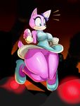  2017 5_fingers anthro big_butt blue_eyes bottomless breasts butt clothed clothing cotton_the_dog_(jaynatorburudragon) fan_character female fur jaynatorburudragon pink_fur pussy sonic_(series) sonic_forces upskirt 