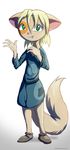  bernarddk blonde_hair cat clothed clothing dreamkeepers feline female fur green_eyes hair mammal paige_(dreamkeepers) simple_background solo tan_fur white_background young 