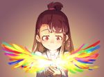  brown_eyes brown_hair commentary_request fairy happy_tears kagari_atsuko light little_witch_academia long_hair smile solo spoilers tears tei-o upper_body 