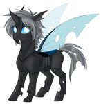  2017 absurd_res alpha_channel cat-named-fish changeling feral hair hi_res hole_(anatomy) horn imago_(oc) insect_wings looking_at_viewer my_little_pony simple_background solo sparkles transparent_background wings 