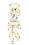  :3 alpaca_ears alpaca_huacaya_(kemono_friends) alpaca_tail animal_ears belt blonde_hair eyebrows_visible_through_hair full_body fur-trimmed_sleeves fur_collar fur_trim hat horizontal_pupils ise_(0425) kemono_friends long_sleeves looking_at_viewer shirt short_hair short_shorts shorts silver_eyes simple_background solo tail thighhighs white_background white_shirt 