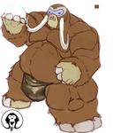  anthro big_muscles brown_fur clothing fur loincloth male mammal mamoswine muscular nintendo pok&eacute;mon pok&eacute;mon_(species) porcine slightly_chubby snow snowball thick_thighs tusks video_games wooly xatanlion 