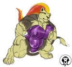  alternate_version_available big_breasts big_muscles big_nipples breasts camel_toe clothing female huge_breasts looking_at_viewer muscular nintendo nipples pok&eacute;mon pok&eacute;mon_(species) pose pyroar swimsuit thick_thighs video_games xatanlion 