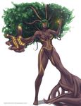  branches breasts energy glowing green_eyes hybridmink leaf monster monster_girl nude original plant plant_girl small_breasts tree tree_girl vampire_(game) white_background 