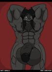  2015 abs anthro balls biceps big_balls big_muscles big_penis black_fur black_hair canine casual_nudity chest_tuft circumcised droll3 fur green_eyes grin hair huge_balls huge_muscles huge_penis hyper hyper_balls hyper_penis male mammal manly muscular muscular_male nipples nude pecs penis pose quads red_background simple_background smile solo tuft vein wolf 