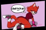  all_fours amazinggwen blush bottomless butt clothed clothing eyewear fangs female fur glasses gloves half-closed_eyes open_mouth presenting purple_eyes pussy pussy_juice red_fur sonic_(series) sonic_forces tongue 