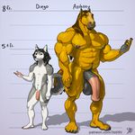  animal_genitalia animal_penis anthro balls canine dog equine equine_penis horse humanoid_penis husky male mammal muscular penis penis_size_difference size_difference tithinian 