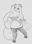  anthro big_breasts big_butt breasts broodals buckteeth butt clothing conditional_dnp eyelashes female fishnet gloves greyscale grin hair harriet_(mario) hat lagomorph mammal monochrome rabbit sharp_teeth smile spikes super_mario_odyssey teeth xopachi 