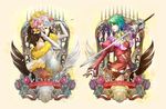  dress green_hair highres long_hair minoo multiple_girls princess_white_rose saga saga_frontier short_hair 