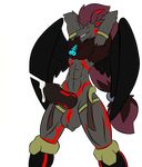  2017 abs anthro balls boots canine clothing cum demon eyes_closed footwear hands-free incubus johnithanial knot legwear male mammal markings messy muscular nintendo orgasm pok&eacute;mon pok&eacute;mon_(species) ring solo video_games wings zeak_(johnithanial) zoroark 