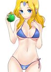  bikini blonde_hair blue_eyes breasts defense_of_the_ancients derivative_work dota_2 earrings gl_(gl521477) jewelry medium_breasts navel potion rylai_crestfall solo swimsuit 