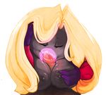  1boy 1girl artist_request blonde_hair breasts eyes_closed fellatio jynx lips paizuri penis pokemon pov thick_lips 