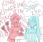  angry bell blush english lowres multiple_girls nagasawa_(tthnhk) ruby_rose rwby speech_bubble sweatdrop weiss_schnee yuri 