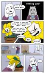  boss_monster caprine comic dialogue drama english_text fangs flora_fauna flowey_the_flower fur horn long_ears mammal plant smieska text toriel undertale video_games white_fur 