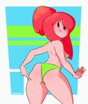  adventure_time animated breasts butt cartoon_network clothed clothing dabbledraws female goo_creature humanoid looking_back pink_skin princess_bubblegum solo spanking thick_thighs topless 