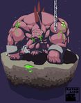  acrid alien all_fours big_claws bound bracelet chain claws clothing drooling goo hyper hyper_muscles jewelry loincloth male muscular muscular_male risk_of_rain saliva slime spikes xatanlion 