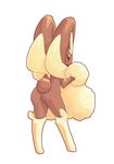  absurdres animal_ears ass bunny_ears bunny_tail from_behind full_body furry hand_to_own_mouth highres konbudou looking_back lopunny no_humans pokemon pokemon_(creature) red_eyes solo tail 