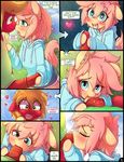  animal_genitalia anthro balls blush butterscotch_(hoodie) clothed clothing comic cum equine erection fan_character hoodie_(artist) horse male mammal my_little_pony penis shirt shorts sweat 