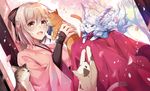  :d :o ahoge animal arm_guards bangs black_ribbon blonde_hair blue_capelet blush brown_eyes capelet cat cherry_blossoms commentary_request creature day eyebrows_visible_through_hair face_licking falling_petals fate_(series) fou_(fate/grand_order) hair_between_eyes hair_ribbon hakama half_updo hirai_yuzuki holding holding_cat japanese_clothes kimono koha-ace licking long_sleeves looking_at_viewer motion_blur okita_souji_(fate) okita_souji_(fate)_(all) open_mouth outdoors petals pink_hakama pink_kimono purple_eyes ribbon short_hair sitting smile tree wide_sleeves yellow_eyes 