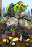  2017 armor clothing digital_media_(artwork) doomfist_(overwatch) duo erection female horn lightsource living_machine looking_at_viewer machine male male/female not_furry omnic orisa_(overwatch) overwatch penetration penis pussy robot sex taur vaginal vaginal_penetration video_games wide_hips 
