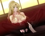  absurdres after_sex after_vaginal bad_id bad_pixiv_id balalaika_(black_lagoon) black_lagoon black_panties blonde_hair blue_eyes breasts breasts_apart burn_scar clitoris collarbone cum cum_in_pussy cum_on_body cum_on_breasts cum_on_lower_body cum_on_upper_body disembodied_penis green_kaminari hetero highres lace lace-trimmed_panties large_breasts lips long_hair mole mole_under_eye nipples off_shoulder panties panties_aside pantyhose parted_lips penis ponytail pubic_hair pussy scar sidelocks smile solo_focus toes topless torn_clothes torn_legwear two-footed_footjob uncensored underwear 