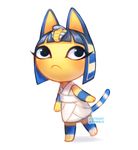  1girl animal_ears artist_name bandage cat_ears cat_tail doubutsu_no_mori egyptian_clothes image_sample nile_(doubutsu_no_mori) simple_background solo tail tumblr_sample white_background 