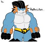  amphibian anthro briefs bulge clothed clothing evolution genericboxhead male mega_evolution mega_swampert muscular muscular_male nintendo pok&eacute;mon pok&eacute;mon_(species) pubes simple_background skimpy topless underwear video_games yellow_clothing yellow_underwear 