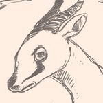  2013 animated antelope droste_effect feral gazelle goat-soap grass mammal monochrome recursion standing tree 