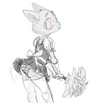  2017 anthro arm_warmers armwear bow butt cat clothed clothing eyebrows feline gloves legwear looking_at_viewer mae_(nitw) maid_uniform mammal night_in_the_woods nobby_(artist) notched_ear panties red_eyes red_irises showing_butt simple_background sketch smile solo stockings thigh_highs underwear uniform white_background 