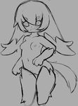  anthro breasts canine dog female fur kyrieru mammal navel nipples sketch small_breasts solo standing 