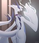  2017 ambiguous_gender anthro bloom_(warden006) butt collar eyes_closed legendary_pok&eacute;mon lugia nintendo nude open_mouth pok&eacute;mon pok&eacute;mon_(species) rear_view video_games warden006 