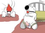  anthro ball_gag balls bound brian_griffin canine dog family_guy gag male mammal penis rope zzee123 