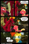  2017 3d_(artwork) anthro balls big_macintosh_(mlp) blush clothing cock_licking comic digital_media_(artwork) dragon erection forest friendship_is_magic garble_(mlp) jamari male male/male membranous_wings my_little_pony penis precum scales scalie sex smile smirk standing tongue tree wings 