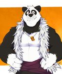  2017 anthro bear clothed clothing fur hi_res kororoman looking_at_viewer male mammal muscular muscular_male panda solo 