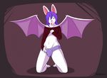  anthro bat bat_wings bulge clothed clothing crossdressing fur girly hair helmed long_hair looking_at_viewer male mammal membranous_wings narija one_eye_closed solo sweater tight_clothing tongue tongue_out underwear white_fur wings yellow_eyes 