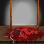  black_hair black_scales blindfold blood blood_on_ground bound claws death disembowelment erection furx_(character) gore green_scales hair hands_behind_back lizard lying male on_side open_mouth plaguelizard red_hair red_scales reptile scales scalie snake snuff thick_tail toe_claws 