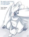  2017 blue_eyes blush coolish-kor dragon fur human legendary_pok&eacute;mon mammal nintendo nude pok&eacute;mon pok&eacute;mon_(species) reshiram text video_games white_fur 