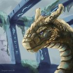  dragon dragonic_script dungeons_&amp;_dragons grumpy homebrew loque male metallic_dragon serious temple titanium 