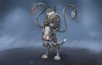  2016 4_arms 4_toes 5_fingers abs absurd_res anthro armor balls belt black_fur black_spots bottomless bracers claws clothed clothing crossed_arms digital_media_(artwork) displacer_beast feline flaccid front_view full-length_portrait fur glans grey_fur hands_on_hips hi_res humanoid_penis knee_pads leopard male mammal multi_arm multi_limb paws penis portrait signature smaller_version_at_source snow_leopard solo spikes spots spotted_body standing tentacles tkashi tochka toe_claws toes vein veiny_penis whiskers white_balls white_fur white_penis yellow_eyes yellow_sclera 