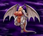  2017 absurd_res animal_humanoid areola ber00 big_breasts breasts dragon_humanoid erect_nipples female hi_res horn huge_breasts humanoid nipples nude pussy solo wings 