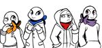  2017 anthro bandanna blue_eyes bow_tie clothed clothing donatello_(tmnt) freckles green_eyes group hands_in_pockets hoodie inkyfrog leonardo_(tmnt) looking_at_viewer male michelangelo_(tmnt) one_eye_closed partially_colored raphael_(tmnt) red_eyes reptile scalie simple_background standing teenage_mutant_ninja_turtles turtle white_background wink 