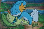  2017 chikorita duo female feral fuf male male/female male_penetrating mudkip nintendo one_eye_closed open_mouth penetration penis pok&eacute;mon pok&eacute;mon_(species) pok&eacute;mon_mystery_dungeon pussy vaginal vaginal_penetration video_games 