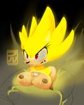  2017 anthro breasts crossgender cum cum_on_breasts cum_on_face female hedgehog jaynatorburudragon mammal nipples red_eyes sonic_(series) sonic_the_hedgehog super_sonic 