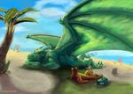  beach dragon kobold living_parasol loque lying macro male micro seaside wings 