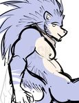  2014 anthro bgn biped blue_fur blue_tail countershade_face countershade_torso countershading digital_media_(artwork) empty_eyes fur grey_nose hedgehog looking_at_viewer male mammal multicolored_fur nipples nude reclining restricted_palette side_view simple_background snout solo sonic_(series) sonic_the_hedgehog two_tone_fur watermark white_background white_countershading white_fur 