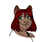  :3 cat feline female green_eyes hair mammal peach_ring red_hair simple_background solo unfinished white_background 