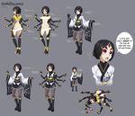  absurdres ass bangs bar_censor black_gloves black_hair black_panties blunt_bangs blush bob_cut boots breasts brown_legwear bug carapace censored character_sheet collage commentary cross-laced_footwear english extra_eyes fang fewer_digits gloves highres insect insect_girl japanese_clothes jorougumo knee_boots lace lace-trimmed_panties lace-up_boots ladybug miniskirt monster_girl multiple_arms multiple_views no_pupils nude obi original panties pantyhose parted_bangs print_legwear red_eyes sash short_hair skirt small_breasts solid_eyes spider_girl spider_legs spider_web_print spike_wible text_focus tsundere underwear variations wide_sleeves 